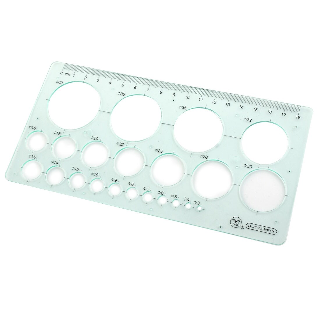 Shop Students Plastic Rectangle Measuring Drawing Circles Template Ruler Clear Green Overstock 18243800