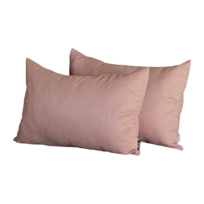 HomeRoots Set of Two 12" X 20" Light Pink Throw Pillow Covers