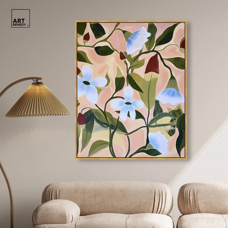 Bold Peach Petal Motif Canvas by Art Remedy