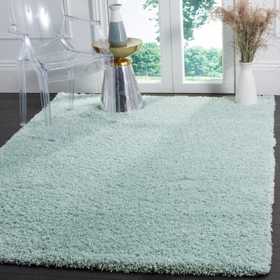 SAFAVIEH Laguna Shag Verdiana Solid Color 2-inch Thick Rug. - Light Blue - 4' x 6'
