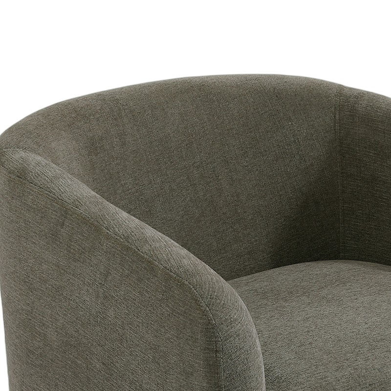 Modern Upholstered Swivel Barrel Club Arm Accent Chair for Living Room