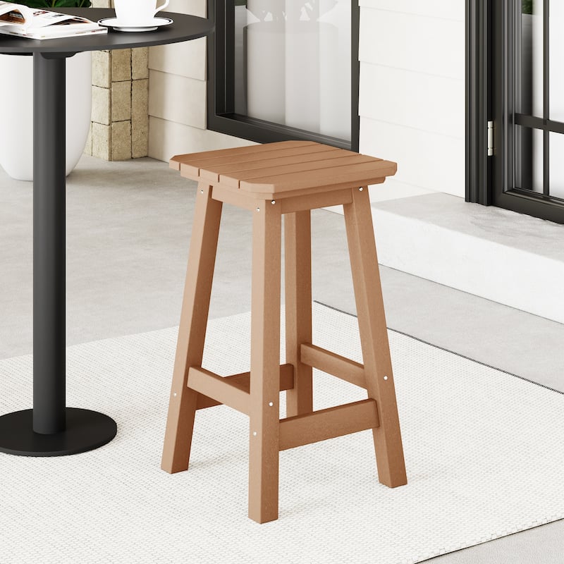 Polytrends Laguna Hdpe All Weather Outdoor Patio 24" Square Counter Stool