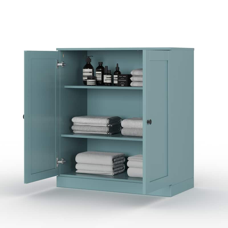 Palace Imports 100% Solid Wood 32" Bathroom Storage Cabinet with Shaker Doors and Adjustable Shelves