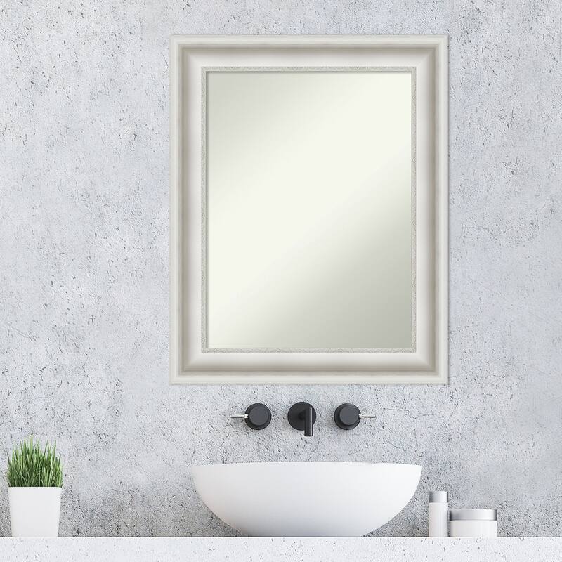 Non-Beveled Bathroom Wall Mirror - Parlor White Frame