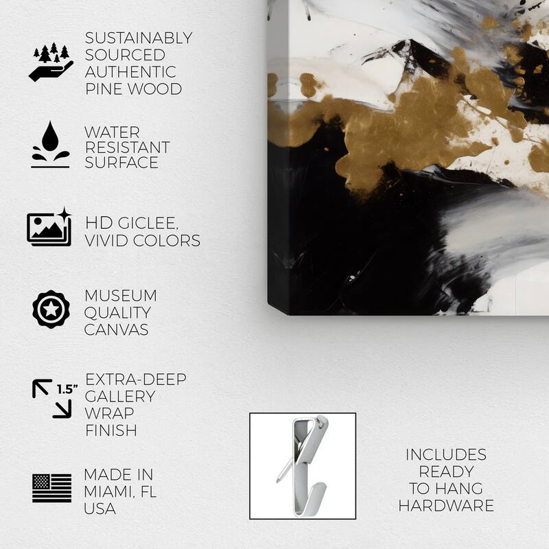 Wynwood Studio Abstract Spilled Gold Liquid Gold and Modern & Contemporary Wall Art Canvas Print