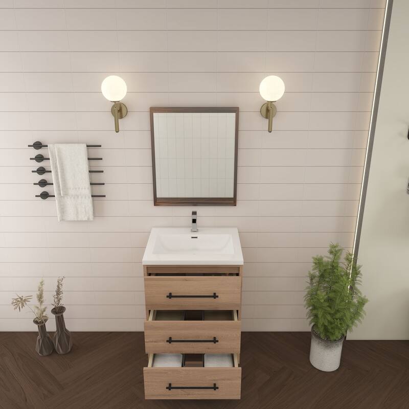 Victoria 24'' Freestanding Vanity with Reinforced Acrylic Sink - 23.5