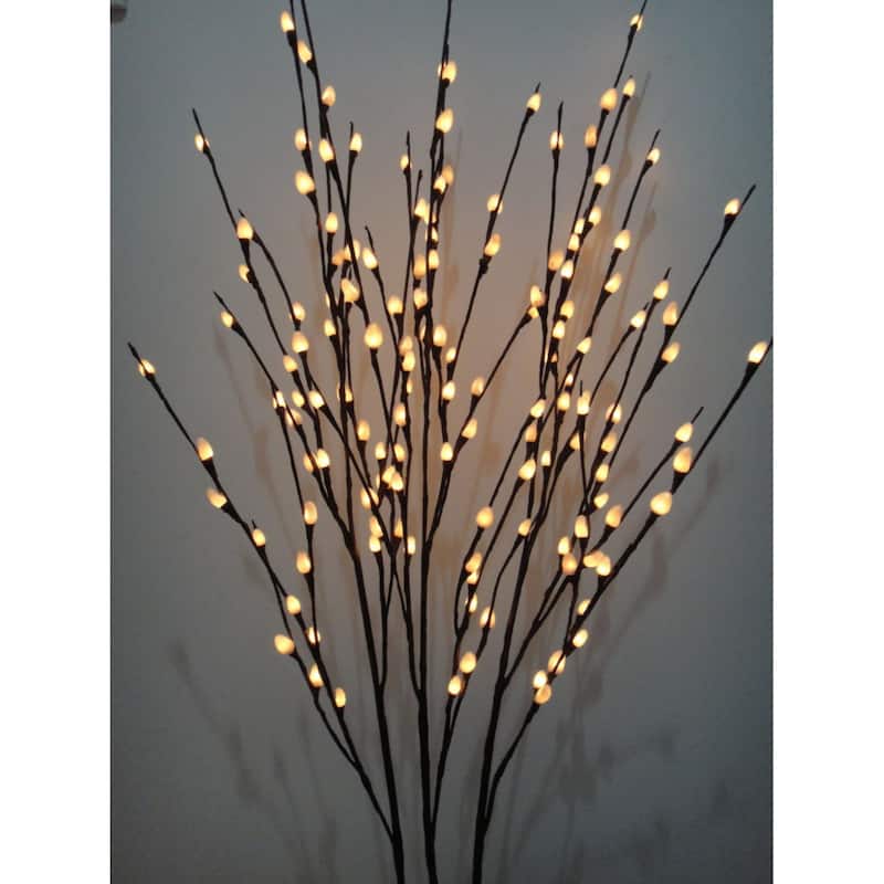 Pre-Lit Pussywillow Outdoor Artificial Tree - 50" - Warm White Lights