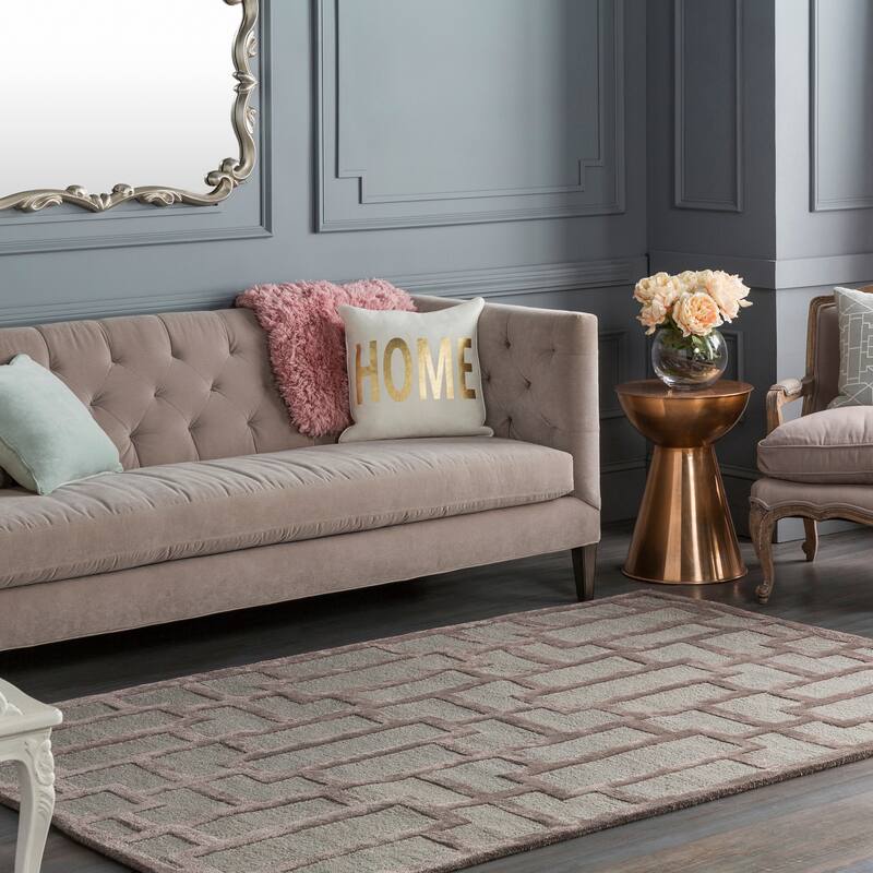 Hand-tufted Thaxted Geometric Wool & Viscose Rug