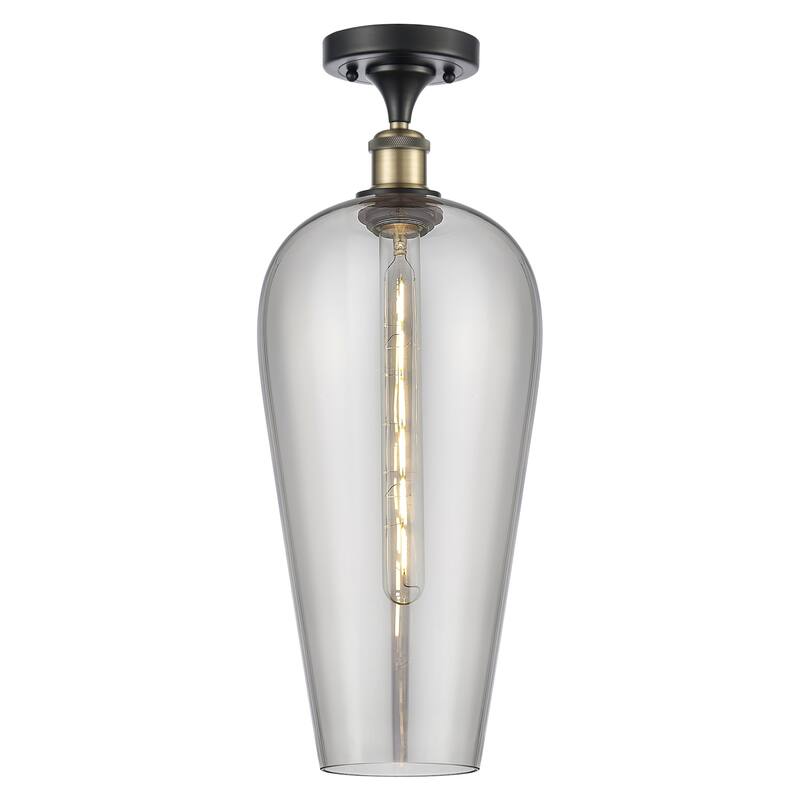 Innovations Lighting 516-1C-20-8 Chelsea Semi-Flush Chelsea 8" Wide - Black Antique Brass / Light Smoke
