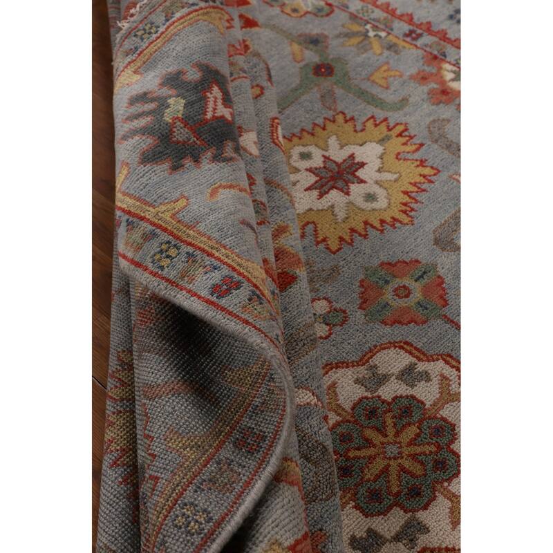 Floral Oushak Oriental Area Rug Handmade Wool Carpet - 8'2"x 9'9"