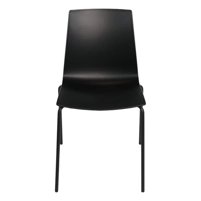 Furnish Theory Aero-S Pro Indoor/Outdoor Stackable Dining Side Chairs Polypropylene Shell & Powder-Coated Steel Legs (Set of 2)