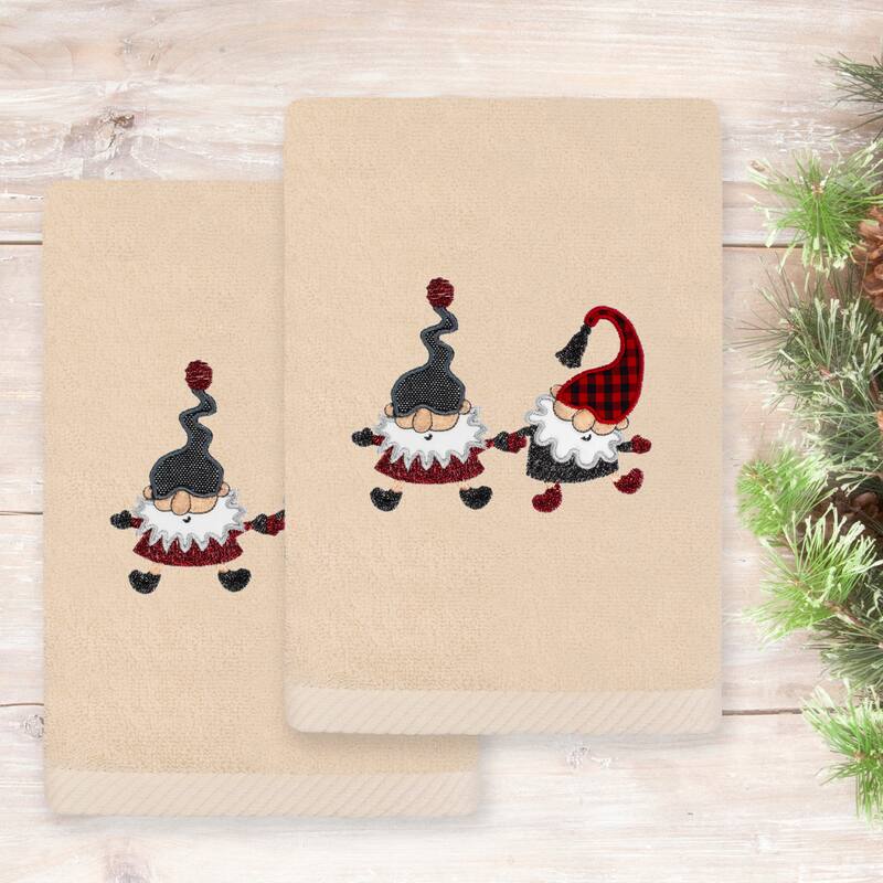 Authentic Hotel and Spa Christmas Gnomes 2 PC Hand Towel Set