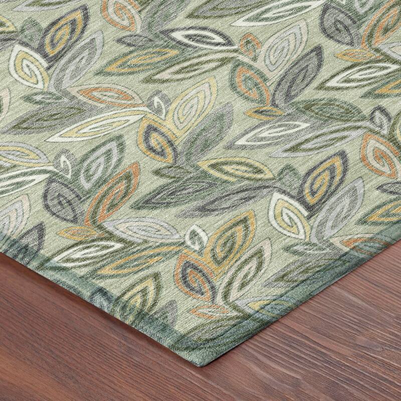 Machine Washable Indoor/ Outdoor Modern Rose Hill Chantille Rug