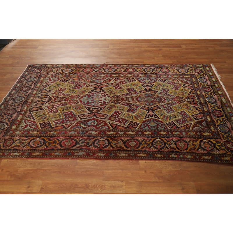 Kerman Ravar Antique Persian Rug Handmade Wool Carpet - 4'6" x 7'2"