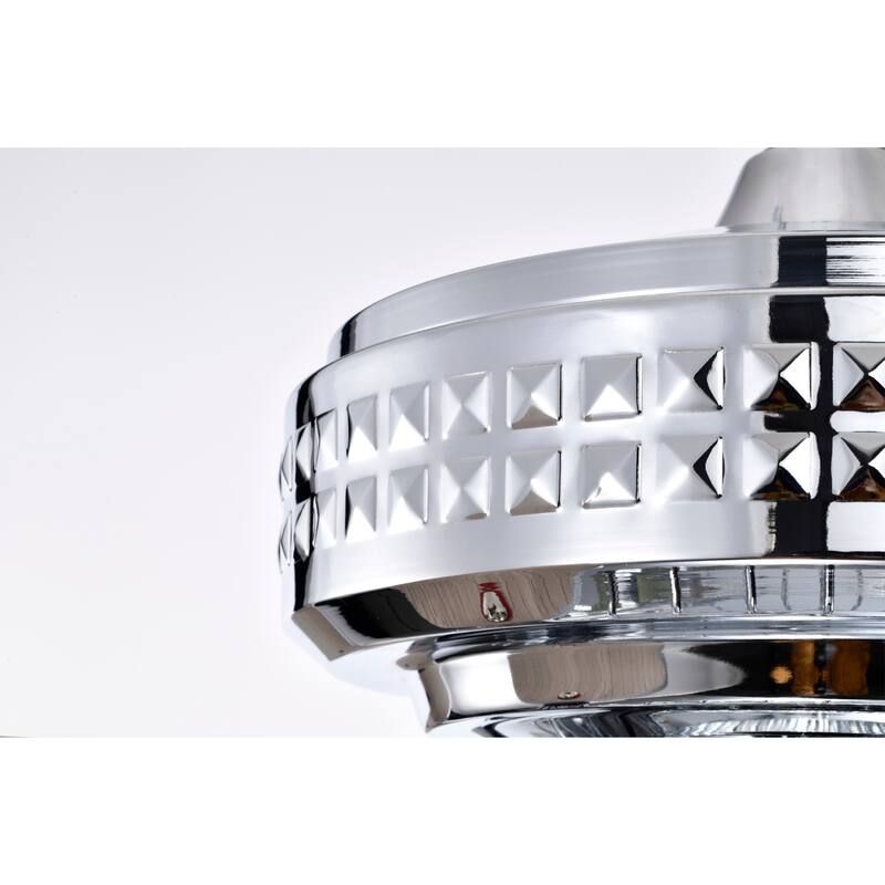Ailen 52 Inch Chrome Finish Crystal Ceiling Fan with Remote - N/A
