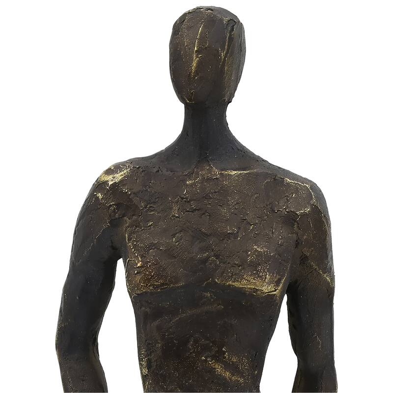 Sagebrook Home's Unique 22" Augusta Male Statuary Resin & Stainless Steel Decorative Figurine for Modern Homes - 5" x 5" x 22"