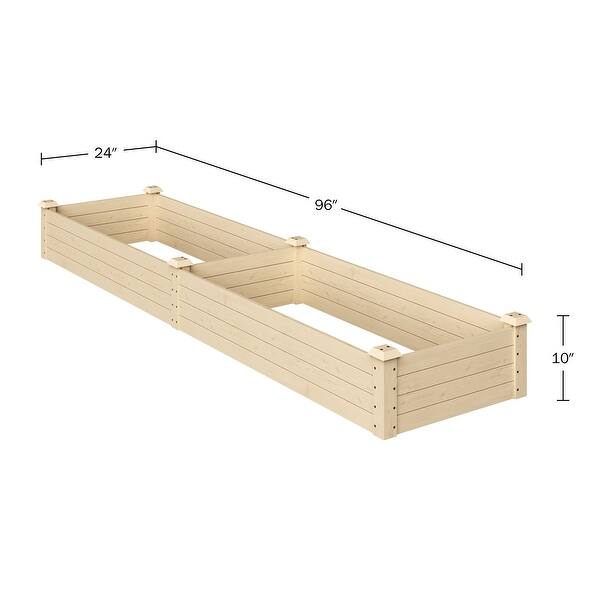 Raised Garden Bed 8ftx2ft Wood Planter Box with Open Bottom Easyto