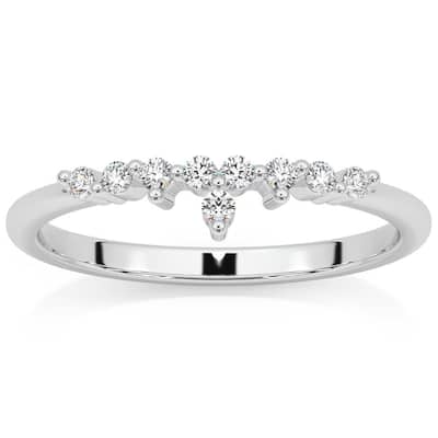 1/5Ct Stackable Diamomnd Anniversary Ring Wedding Band Gold Lab Grown