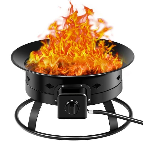 Shop Gymax Portable Propane Outdoor Gas Fire Pit W Cover Carry