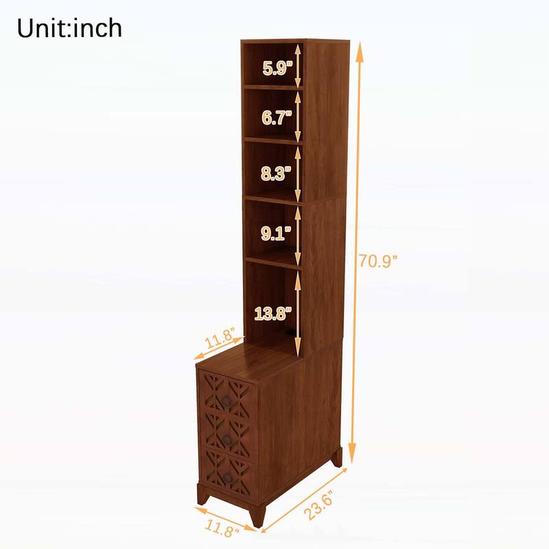 Corner Table with 3 Drawers, 4 Adjustable Shelves,and Built-in Charging Station for Modern Bedrooms and Corners