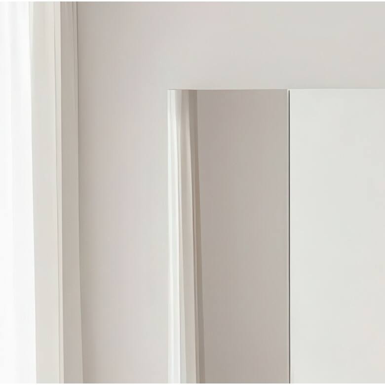 Elise Modular Wood Closet System with Mirror in White - 47.1"D x 17.72"W x 70.9"H