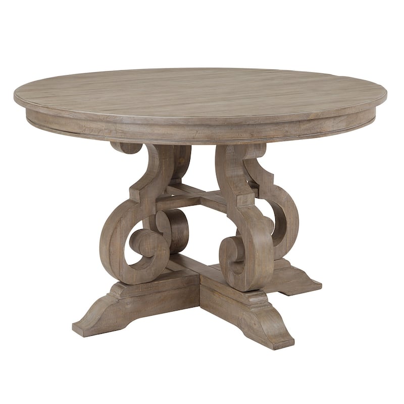 Magnussen Home Tinley Park Dove Tail Grey 48" Round Dining Table - 48''W x 48''D x 30''H - 48''W x 48''D x 30''H