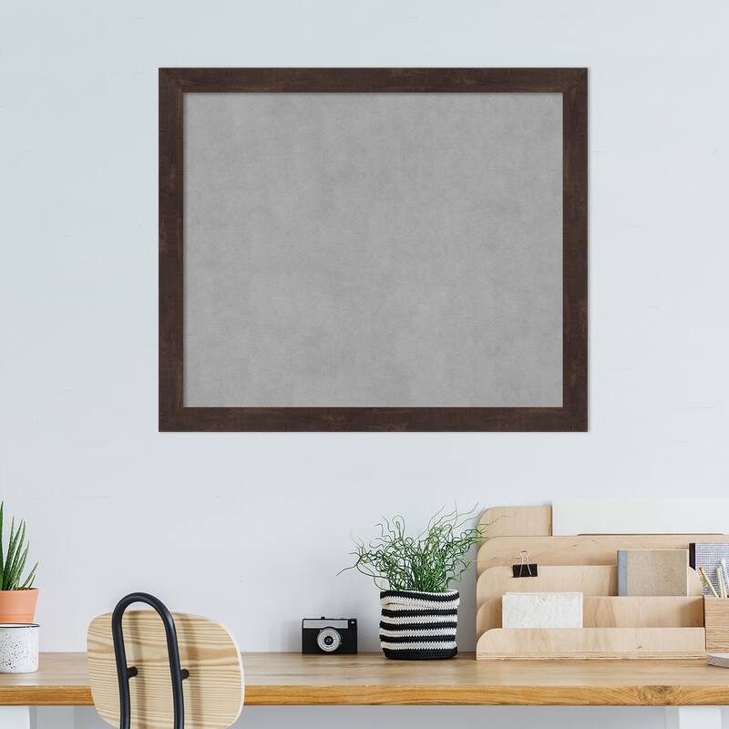 Amanti Art Fresco Dark Walnut Framed Magnetic Board