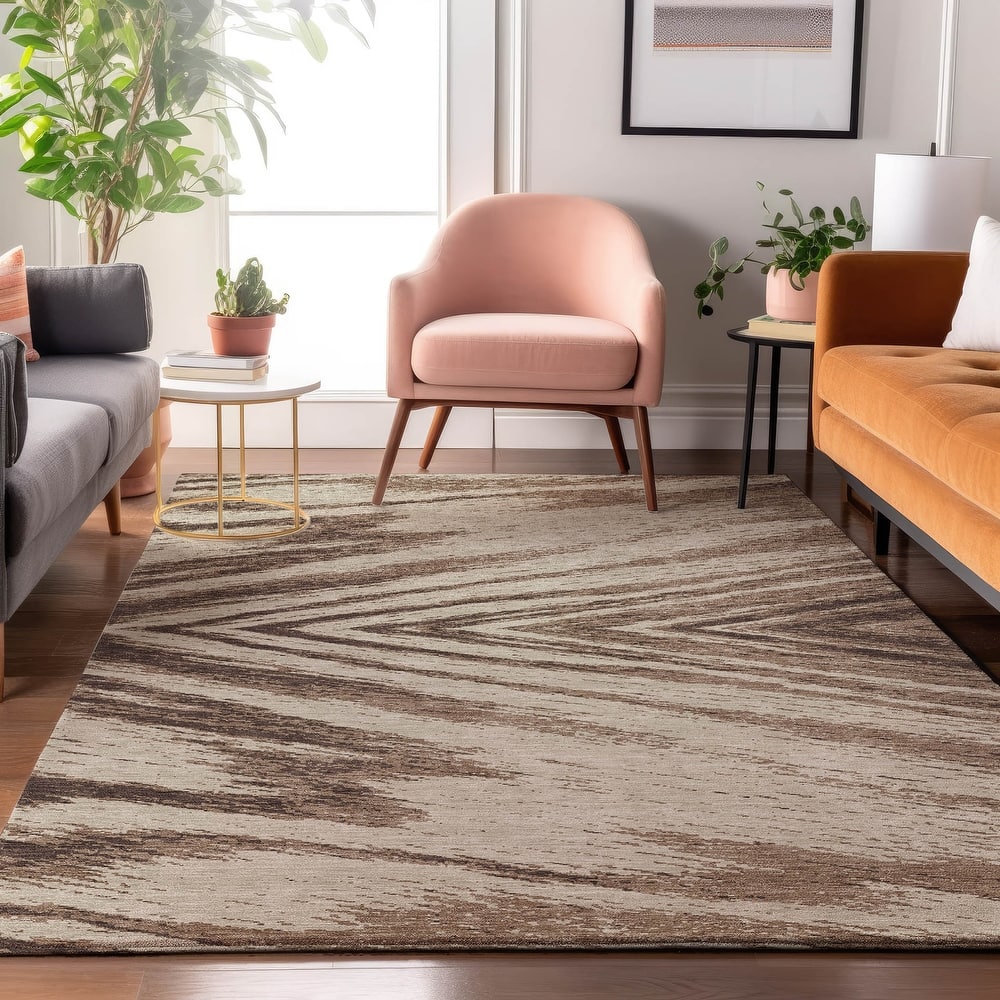 Premium Washable Super Soft Modern Chevron Mayfield Rug