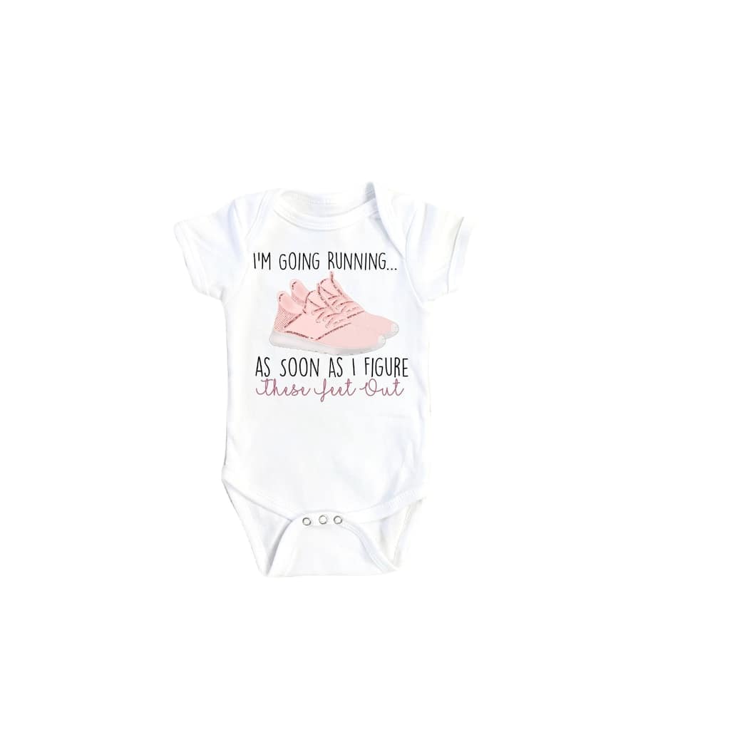 Running - Baby Boy Girl Clothes Infant Bodysuit Funny Cute Newborn 1A