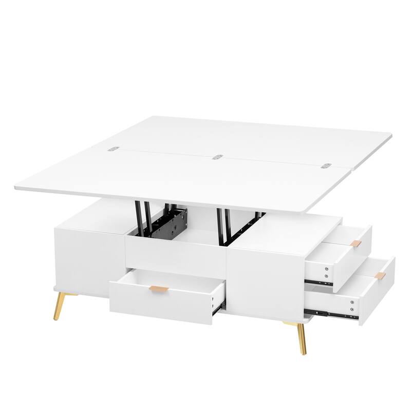 Lift Top Coffee Table with Drawers and Multi Functional Table
