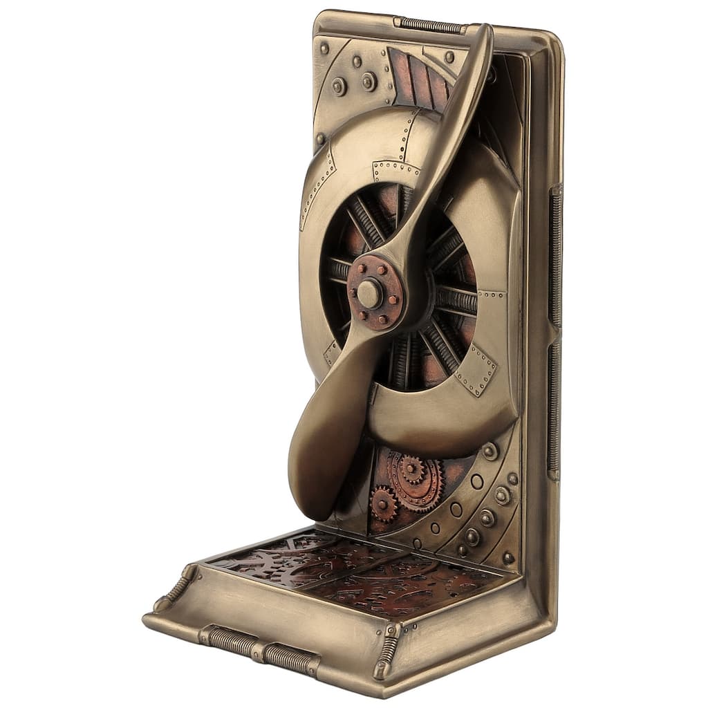 Veronese 8.1H Steampunk Propeller Bookend (Mbz+Copper) Cold Cast Bronze