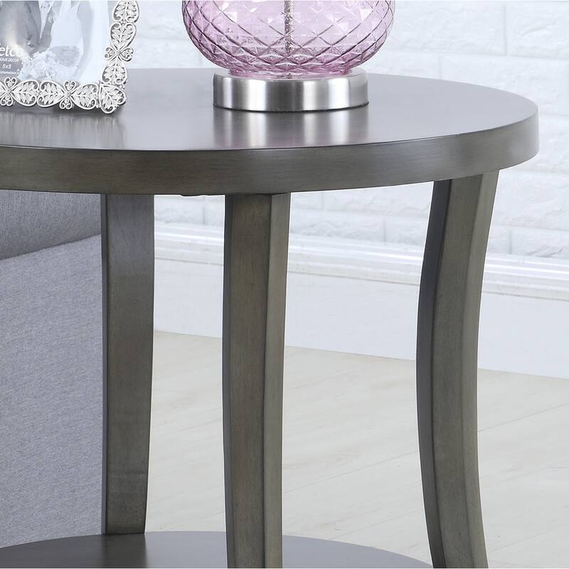 Contemporary Oval Shelf End Table
