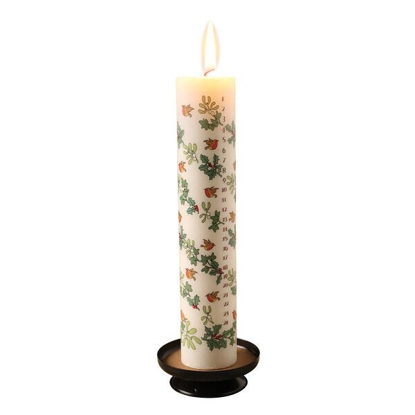 Christmas Advent Calendar Candle with Holder Traditional Danish