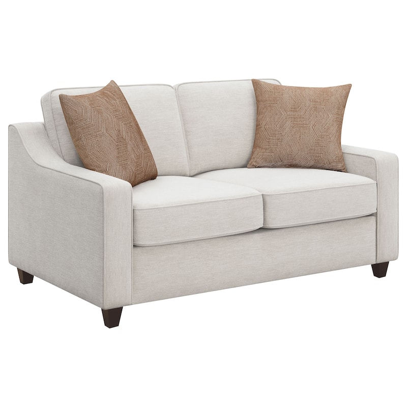 Christine Upholstered Sloped Arm Loveseat Beige