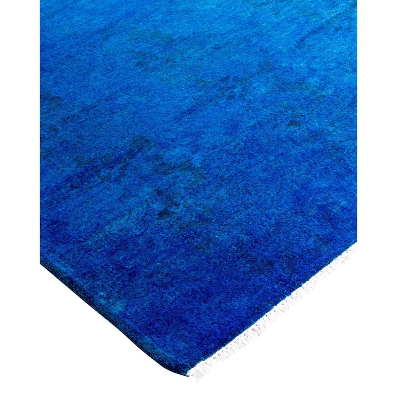 Fine Vibrance One-of-a-Kind Hand-Knotted Runner Rug - Blue, 2' 9" x 3' 10" - 2' 9" x 3' 10"