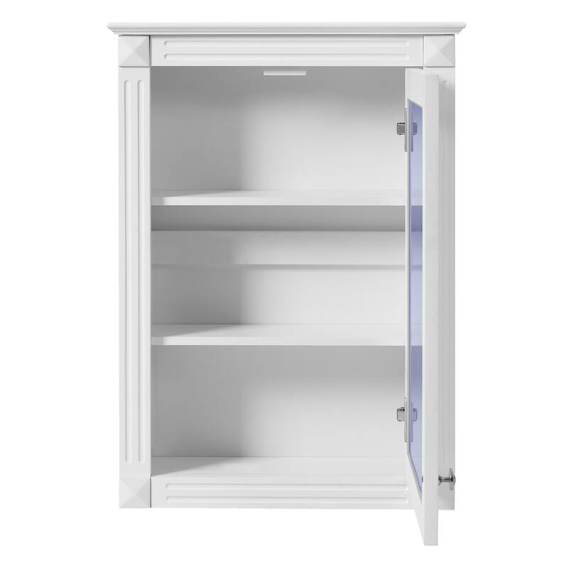 Roomfitters 20" Wall Mounted Bathroom Medicine Cabinet with Mirror, Wood Frame Wall Storage Cabinet with Adjustable Shelves