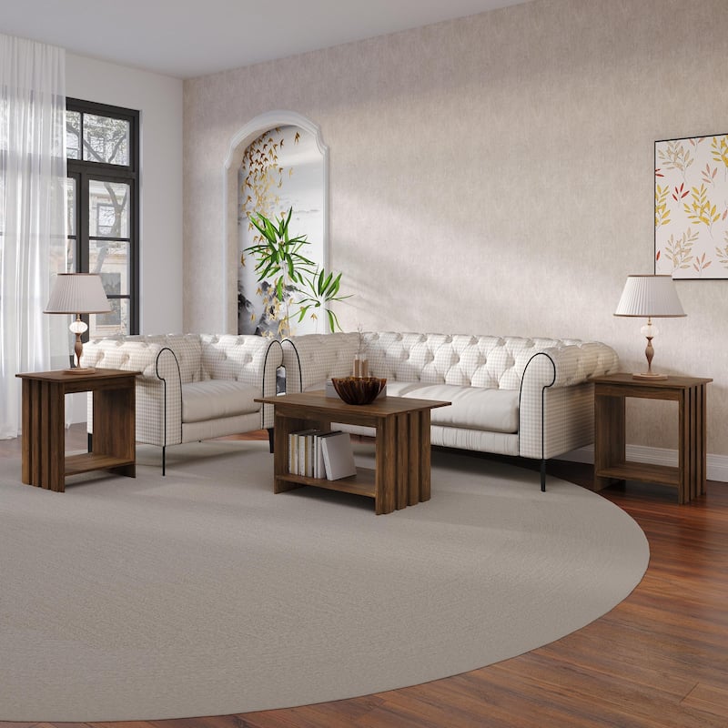 CraftPorch Luxury Wooden Coffee Table Set