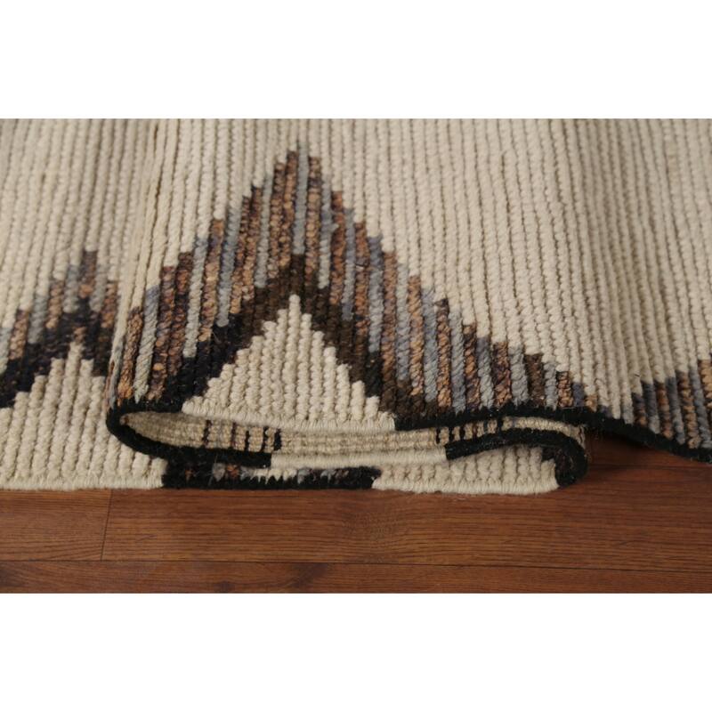 Modern Geometric Moroccan Area Rug Handmade Wool Carpet - 7'11"x 10'5"