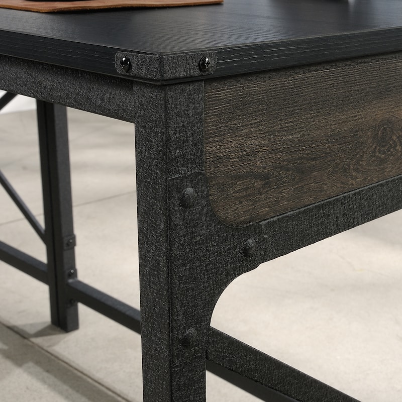 Wood Desk Return 42" with Expanded Workspace, Brown