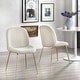 preview thumbnail 1 of 4, Lifestorey Shaun Boucle Dining Chairs (Set of 2) White