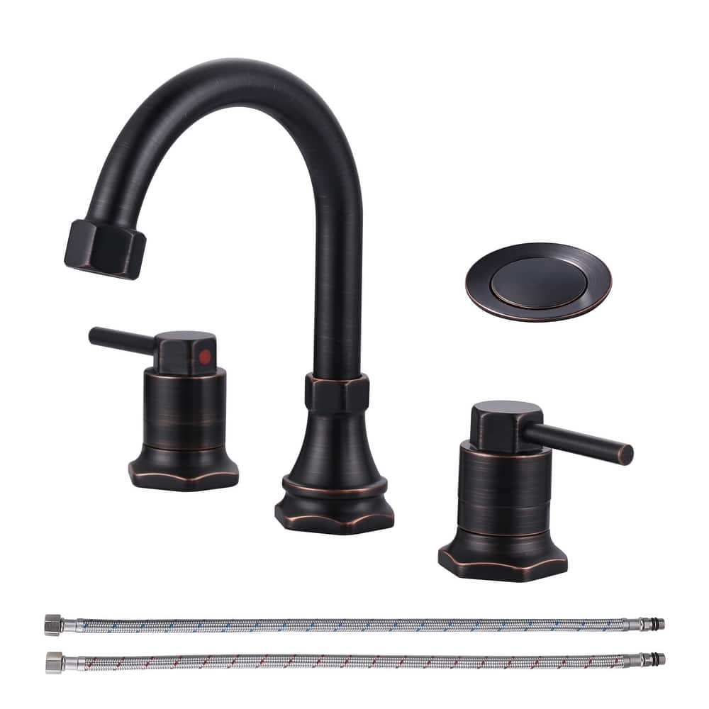 WOWOW Hex 8 in. Widespread Double Handle Bathroom Faucet