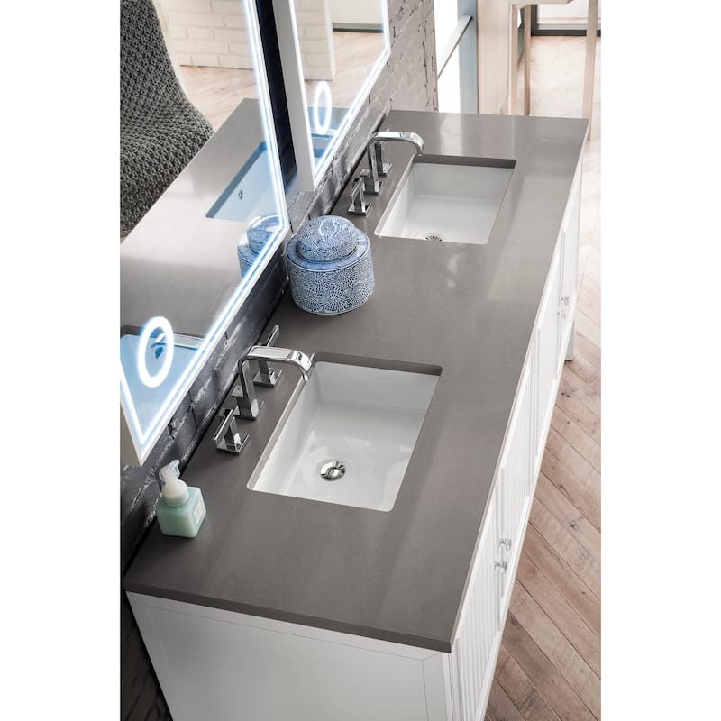 James Martin Vanities Athens 72" Double Vanity Cabinet, Glossy White