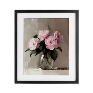 Stupell Painted Pink Floral Bouquet Under Glass Framed Design By Petal ...