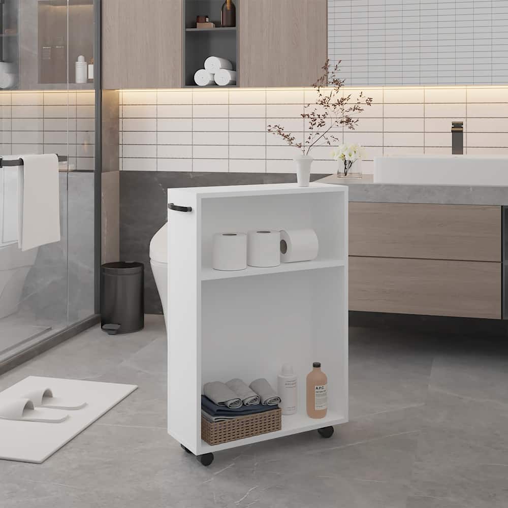 Storage Cart with Wheels Multiple Compartments for Bathroom