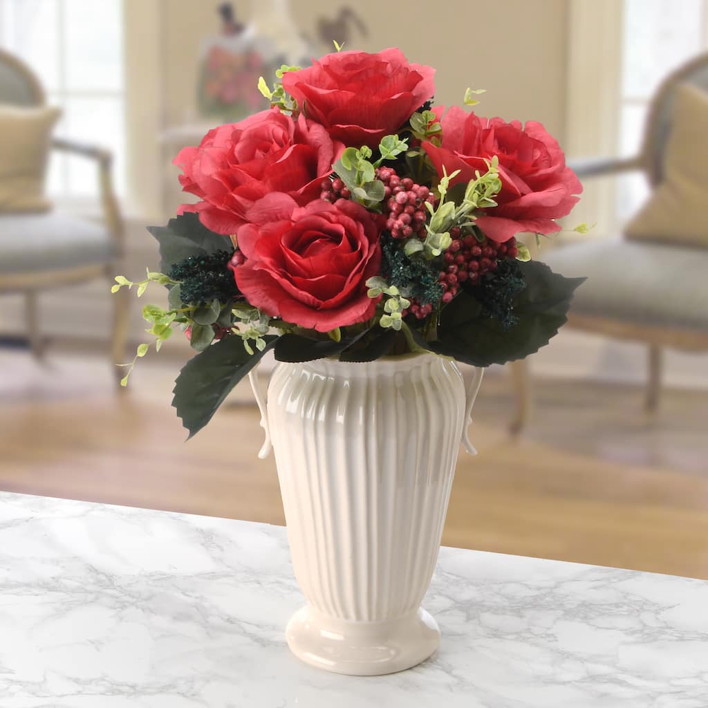 National Tree Company 19 in. Red Rose Bundle