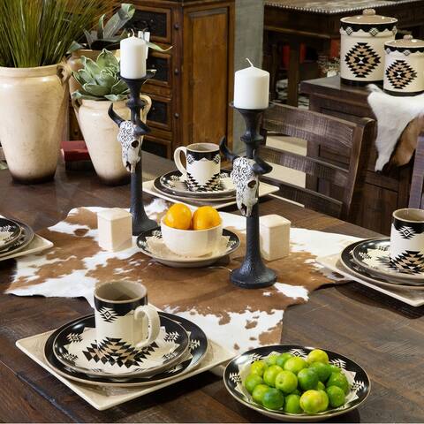 Paseo Road by HiEnd Accents Chalet Aztec Ceramic Dinnerware Set, 16PC