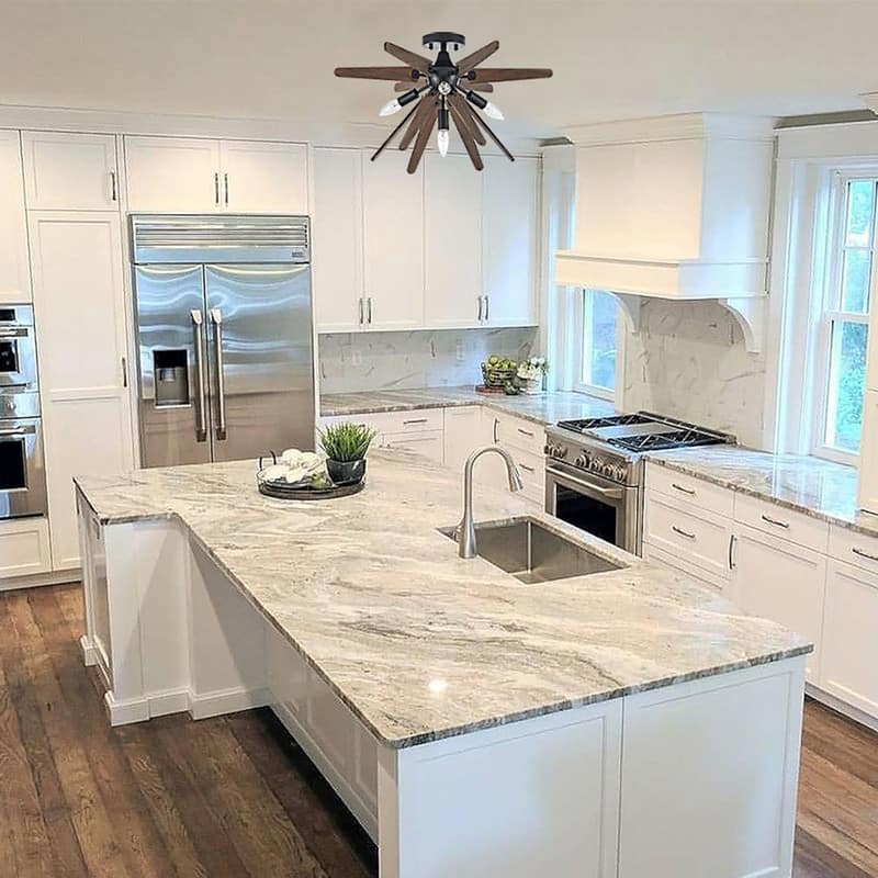 4 Light mount flush light black hallway lighting metal, wood ceiling light