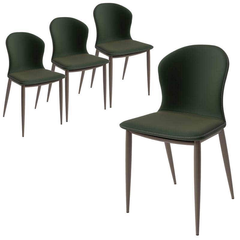 Mosaic Modern Upholstered in Fabric Dining Chair With Metal Legs Set of 4 - Olive Green