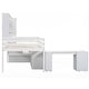 preview thumbnail 14 of 13, Functional Design Wood Loft Bed with Under-bed Desk, Drawers and Shelves, Full Size, White