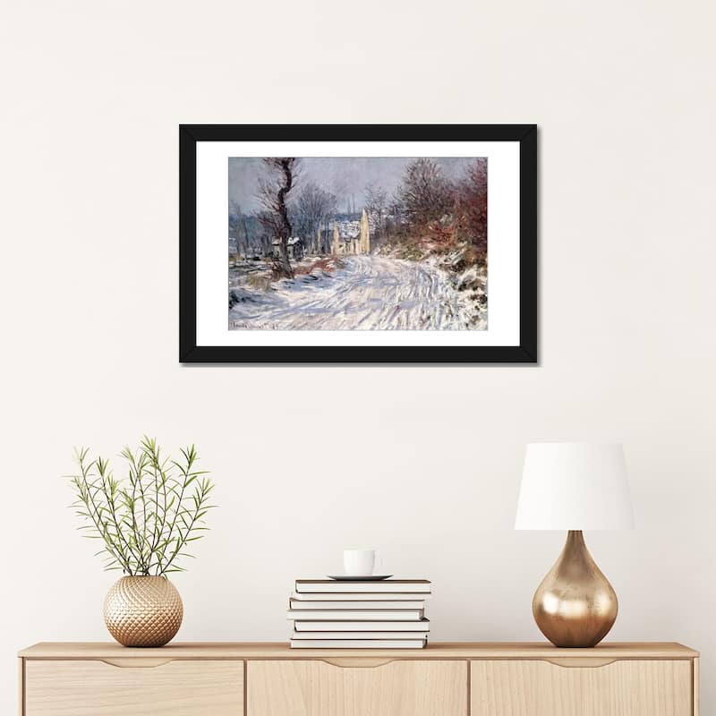 iCanvas "The Road to Giverny, Winter, 1885" by Claude Monet
